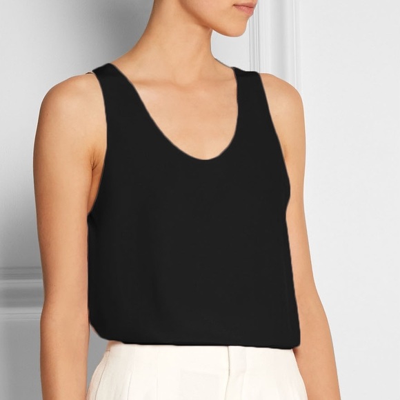 Chloé Chloe Reversible Tank Top in Black/Beige Silk Crepe de Chine - Picture 4 of 10